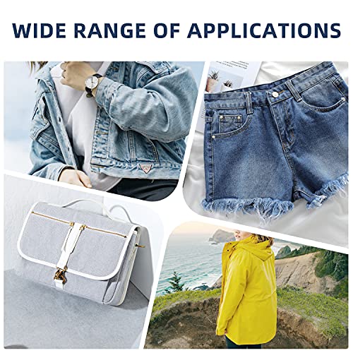 Blue Jeans Denim Patches 4 Rolls, Inside and Outside Iron On Patches, Jean Patches，Blue Denim Iron On Patches, for Jeans Clothing Hole Repairing and Decoration