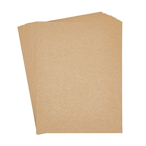 48 Sheets Brown Kraft Paper Material for Crafts, Party Invitations, Wedding, Letter Size (120 gsm, 8.5 x 11 In)