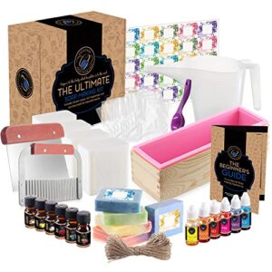 craftzee soap making kit – soap making supplies – diy kits for adults and kids with shea butter soap base, fragrance oils, silicone loaf molds, cutters & more melt and pour soap kit