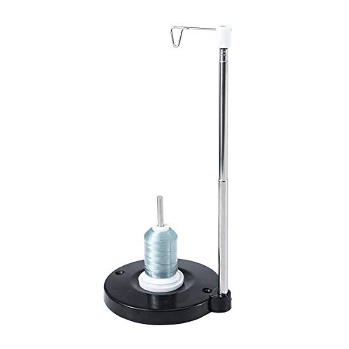 Sew Tech Adjustable Cone Thread Stand Spool Holder for Sewing Machine Embroidery Quilting Serger Machines, Single Thread Stand for Smoother Feed, Large Spool Holder with Steady Heavy Plastic Base