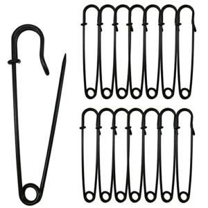 urmspst safety pins (2022 new), 3″ large safety pins pack of 30 for clothes leather canvas blankets crafts skirts kilts, extra large safety pin heavy duty safety pins (black)