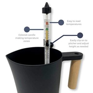 Thermometer for Candle Making - Candle Thermometer with Clip and Easy-to-Read Temperature Zones for DIY Candle Making