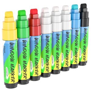 gain-art 8 pack windows markers for car, glass, 3 in 1 nib, washable liquid chalk paint markers