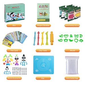 Air Dry Clay Kit, 42 Corlors Modeling Clay for Kids, Safe & Non-Toxic Super Light DIY Soft Magic Clay, Molding Clay with Sculpting Tools and Tutorial Cards,Arts and Crafts Gift for Kids.…