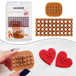 keoker letter stamps for clay – pottery stamps for clay with double small alphabet, also used as cookie stamps letters & clay letter stamps