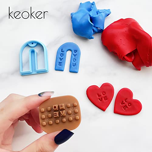 Keoker Letter Stamps for Clay - Pottery Stamps for Clay with Double Small Alphabet, Also Used as Cookie Stamps Letters & Clay Letter Stamps