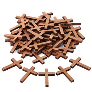 Mr. Pen- Wooden Crosses, 1.2x1.75 Inches, 50 Pack, Small Wooden Crosses, Wood Crosses for Crafts, Small Cross Pendant, Mini Cross, Small Crosses, Wooden Crosses Bulk, Cross Charms