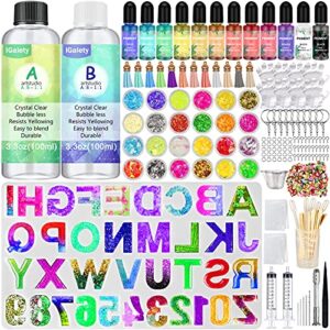 resin alphabet mold starter kit 169 pcs letter silicone keychain molds reversed backward number molds with epoxy resin mold pigments tools for epoxy resin beginners adults kids jewelry earring pendant