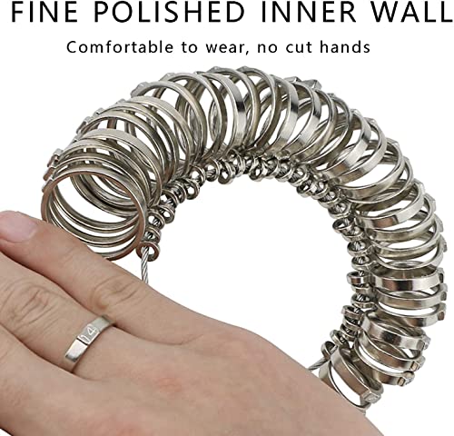 DoGeek Ring Sizer Measuring Tool Set Metal Ring Sizers Stainless Steel Ring Gauges Finger Sizer & Ring Mandrel Aluminuml (Size 1-13), 27 Pcs