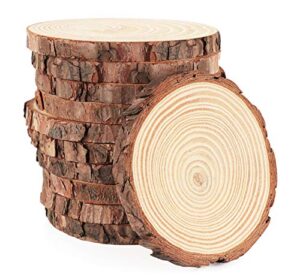 wood slices 16pcs 3.5”-4” unfinished wood rounds natural thicken slab with bark for coasters centerpieces wedding rustic craft wooden christmas ornaments