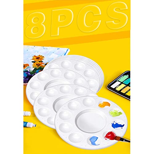 WNATN Paint Tray Palettes, Plastic White Palettes for Kids & Students,Paint Tray for Art Class ,Craft DIY or Have a Birthday Painting Party-8pcs