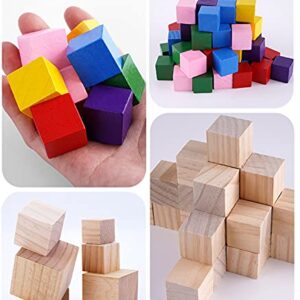 Tosnail 30 Pack 2 Inches Unfinished Wooden Cubes Wooden Blocks - Great for Crafts Making