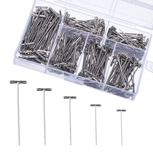 outus 450 pieces steel t-pins 1 inch, 1-1/4 inch, 1-1/2 inch, 1-3/4 inch, 2 inch