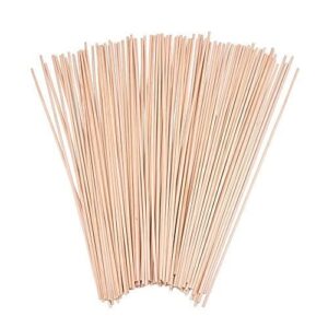 bfdyy unfinished natural wood craft dowel rods 100 pack(wood color-12 x 1/8 inch)