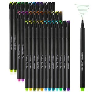 36 colors journal planner pens, colored fine point markers drawing pens porous fineliner pen for writing note taking calendar agenda coloring – art school office supplies