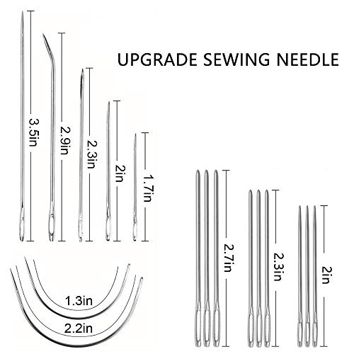 OVLORT Upholstery Repair Kit 29-Pack, Leather Craft Tool Kit Leather Hand Sewing Needles Canvas Thread and Needles Tape Measure Large-Eye Stitching Needles for Leather Repair