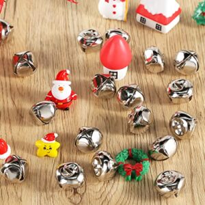 Jingle Bells, 1 Inch Craft Bells Bulk DIY Bells for Christmas Festival Decoration Home Decoration, 50pcs, Silver