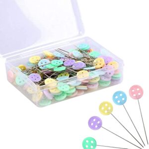 200 PCS Flat Head Pins, Straight Pins, Sewing Pins for Fabric, Button Colored Heads Quilting Pins, Boxed for Sewing DIY (Assorted Colors), Mixed