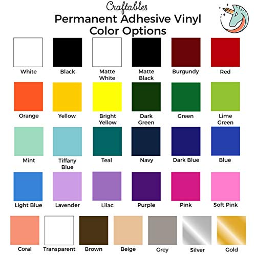 Craftables White Vinyl Roll - Permanent, Adhesive, Glossy & Waterproof | 12 inch X 10ft | for Crafts, Cricut, Silhouette, EXpressions, Cameo, Decal, Signs, Stickers