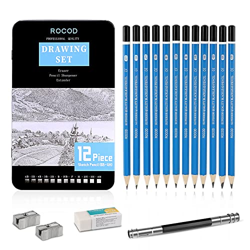 Profession sketch pencils 6B to 4H for kids and aldult drawing,Art graphite pencil for artists beginner sketching.