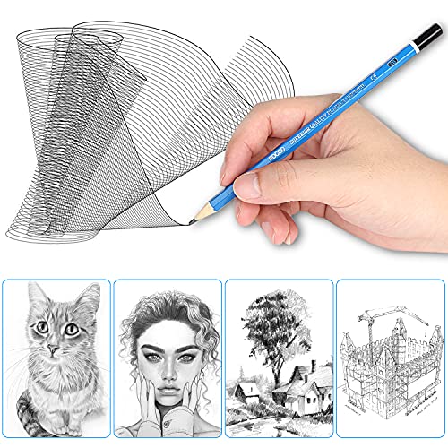 Profession sketch pencils 6B to 4H for kids and aldult drawing,Art graphite pencil for artists beginner sketching.