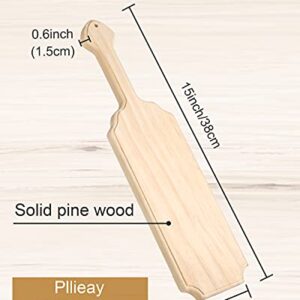 Pllieay 15 Inch Unfinished Wooden Paddle, Greek Fraternity Paddle, Solid Pine Wood Paddle, Wooden Frat Paddle, Natural Color Craft Wood Ideal for DIY Home Decoration