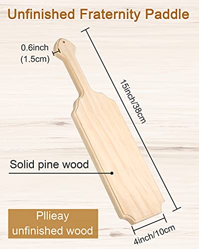 Pllieay 15 Inch Unfinished Wooden Paddle, Greek Fraternity Paddle, Solid Pine Wood Paddle, Wooden Frat Paddle, Natural Color Craft Wood Ideal for DIY Home Decoration