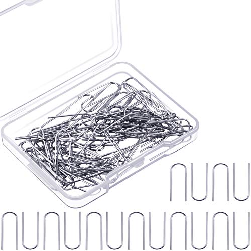 100 Pcs Nichrome Wire High Temp Fusing Wire for Kiln High Fire Ceramic Wire Glass Fusing Wire U Hooks 21 Gauge with Plastic Storage Box for DIY Pendant Bead Ornaments Stained Glass Supplies()