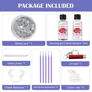 Tooth Gem Kit, DIY Fashionable Tooth Ornaments with Light and Glue, 2 Colors Teeth Diamonds Jewel Kit