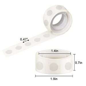 Surard Glue Points Dots Double Sided, 400 Pcs 12mm/0.47" 4 Rolls Poster Putty Adhesive Clear Balloons Tape Removable Non Trace Stickers for Wedding Decoration, Art Craft, Party Supplies 100 Pcs/Roll