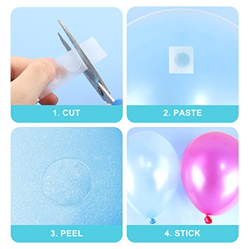 Surard Glue Points Dots Double Sided, 400 Pcs 12mm/0.47" 4 Rolls Poster Putty Adhesive Clear Balloons Tape Removable Non Trace Stickers for Wedding Decoration, Art Craft, Party Supplies 100 Pcs/Roll