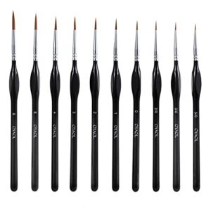 10Pack Detail Paint Brush Set - Premium Miniature Paint Brushes, Fine Detial Paint Brushes for Warhammer 40k Miniature Figures, Fine Detailing by OYAOL