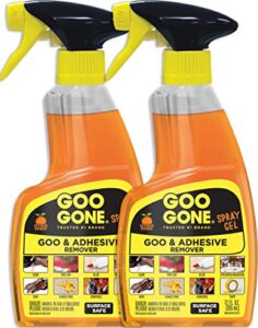 goo gone original spray gel adhesive, sticker remover – works on ink, sap, tar, decals, bumper stickers and more – 12 oz, 2 pack