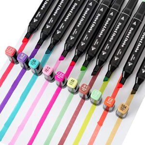 Dabo&Shobo 80 Color Alcohol Marker Pens， Bright Permanent ，for Coloring Art Markers for Kids, Adults Coloring Book, ， Wide Chisel and Thin Head Double-Head Design Equipped with, Black Suitcase