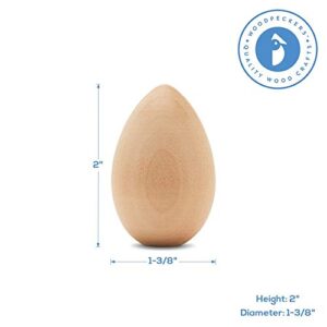 30 Smooth Standable Wooden Easter Eggs to Paint, Quality Small Wooden Eggs for Crafts, Wooden Easter Eggs Paint 2 in, by Woodpeckers