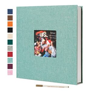 spbapr photo album self adhesive 3×5 4×6 5×7 8.5×11 magnetic scrapbook 11 x width 10.6 (inches) 40 pages linen cover diy photo album with a metallic pen