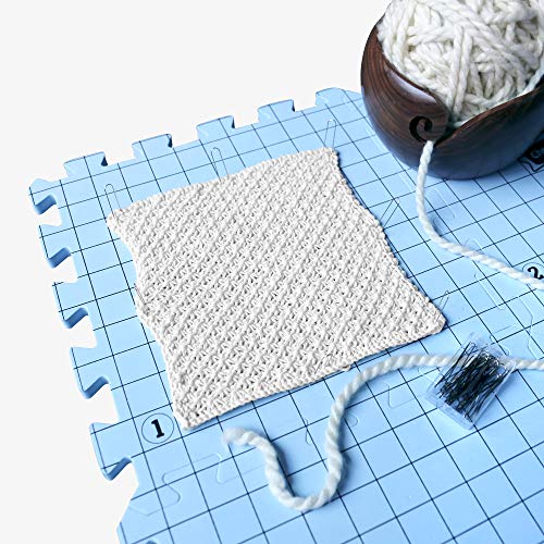 Cheers to Ewe! Foam Knitting Block Mat, Grid Blocking for Knitting Accuracy and Crochet, ½ Inch Thick with 1 Inch Grid, Pack of 9