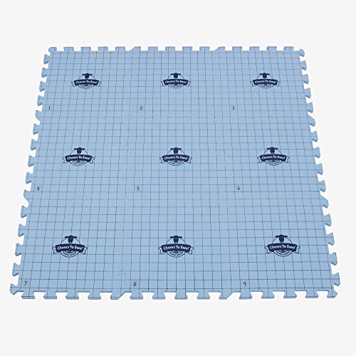 Cheers to Ewe! Foam Knitting Block Mat, Grid Blocking for Knitting Accuracy and Crochet, ½ Inch Thick with 1 Inch Grid, Pack of 9