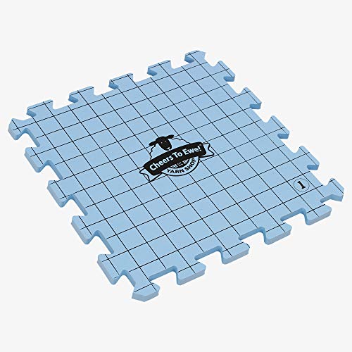 Cheers to Ewe! Foam Knitting Block Mat, Grid Blocking for Knitting Accuracy and Crochet, ½ Inch Thick with 1 Inch Grid, Pack of 9