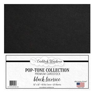 black licorice cardstock paper – 12 x 12 inch 65 lb. premium cover – 25 sheets from cardstock warehouse
