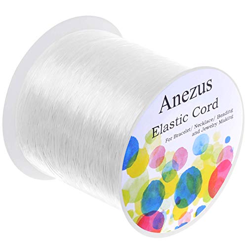 Elastic String for Bracelets, Anezus 0.7mm Elastic Bracelet String Beading String Jewelry String Stretch Cord for Bracelets, Jewelry Making, Beads