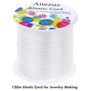 Elastic String for Bracelets, Anezus 0.7mm Elastic Bracelet String Beading String Jewelry String Stretch Cord for Bracelets, Jewelry Making, Beads