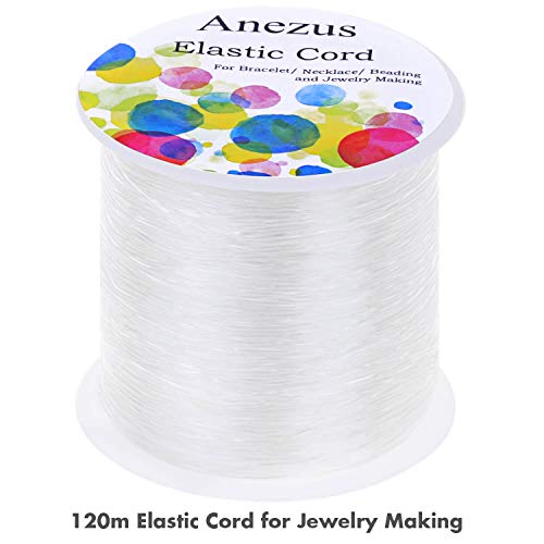 Elastic String for Bracelets, Anezus 0.7mm Elastic Bracelet String Beading String Jewelry String Stretch Cord for Bracelets, Jewelry Making, Beads