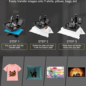 VEVOR 12x10 Inch Heat Press Dual Digital Heat Press Machine 650W Swing Away Heat Press T-Shirt Sublimation Printer Transfer 360 Degree Rotation for DIY T-Shirts