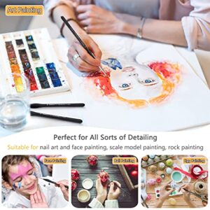 PANDAFLY Micro Detail Paint Brush Set, 15pcs Miniature Painting Brushes for Fine Detailing & Art Painting - Watercolor Oil Acrylic, Face, Nail, Craft Models, Rock Painting, Warhammer 40k