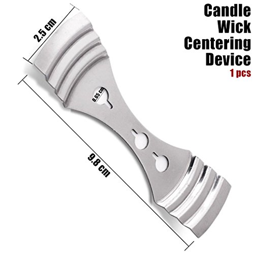 EricX Light 8 inch Candle Wick with Candle Wick Stickers and Candle Wick Centering Device,60 pcs for Candle Making