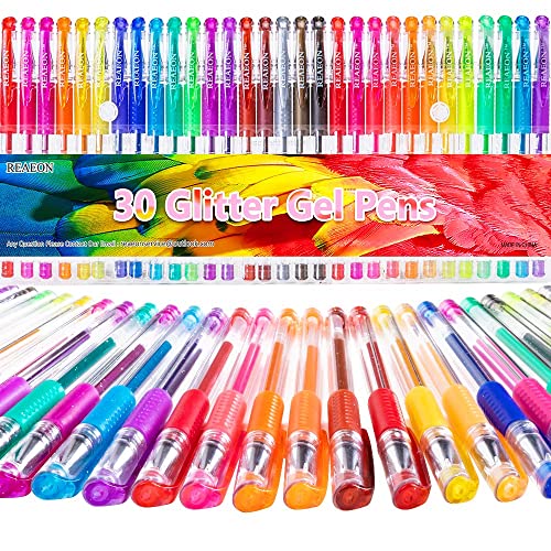 Glitter Gel Pens - Color Gel Pens - Gel Pen for Kids - Coloring Gel Pens Set - Sparkle Gel Pens for Adults Coloring Books Doodling Bullet Journaling