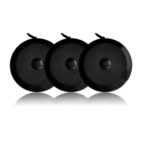 3 Pack Tape Measure Retractable Measuring for Body Fabric Sewing Tailor Cloth Knitting Craft Weight Loss Measurements Retractable Black Dual Sided Tape Measure Body Measuring 60-inch 1.5 Meter