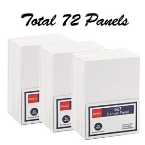 Madisi Painting Canvas Panels 72 Pack, 5X7, Classroom Value Pack Art Canvas