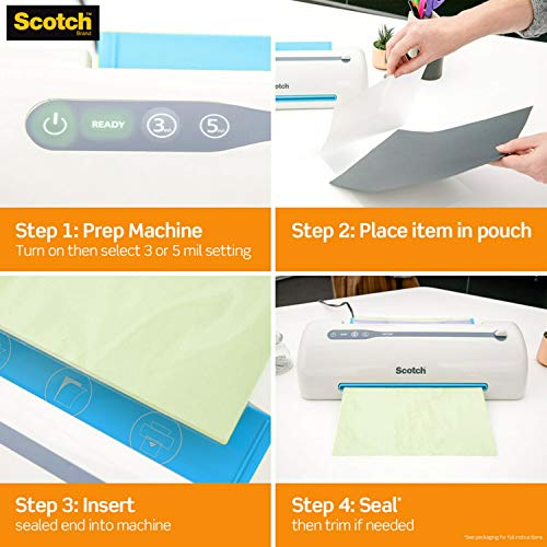 Scotch Thermal Laminating Pouches Premium Quality, 5 Mil Thick for Extra Protection, 20 Pack Photo Size Laminating Sheets, Our Most Durable Lamination Pouch, 3.7 x 5.2 inches, Clear (TP5902-20)